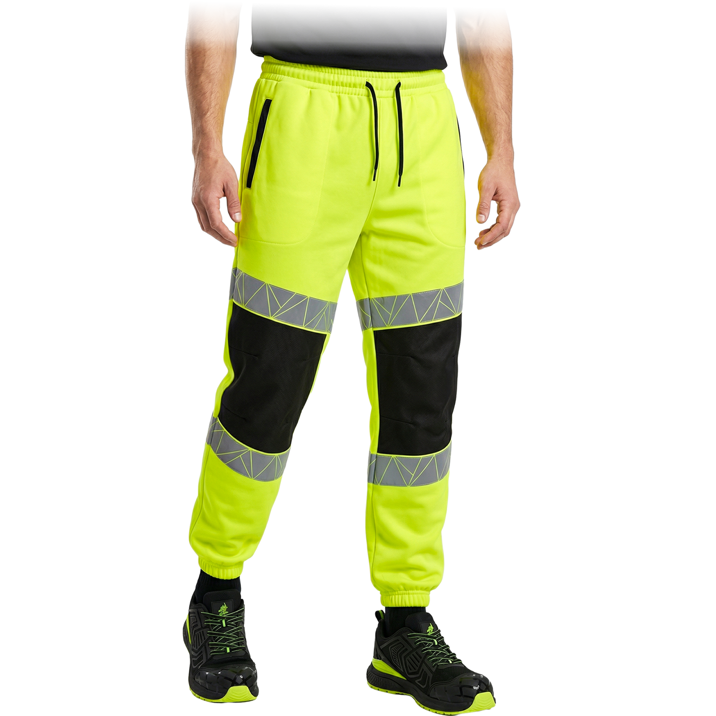 Sportinio stiliaus, itin patogios darbo kelnės KRAST HI-VIS