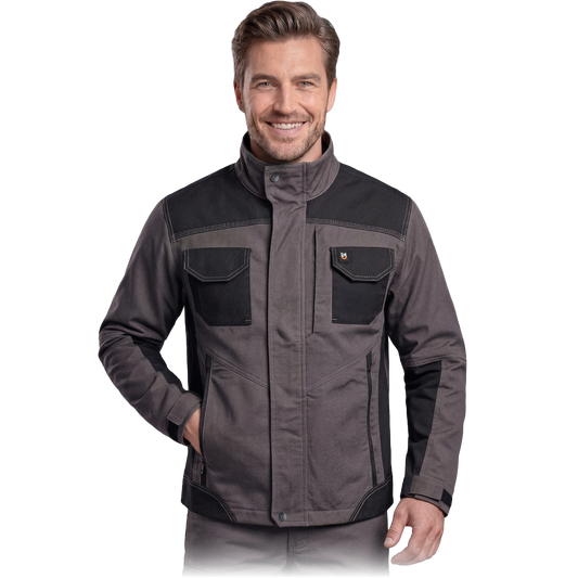 Darbo švarkas FACTOR, su tampraus 4-Way Stretch audinio intarpais, pilka spalva