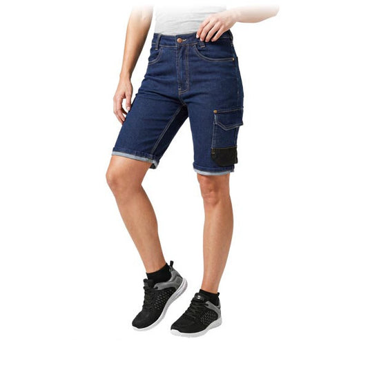 Elastingi moteriški darbiniai džinsiniai šortai JEANS-777