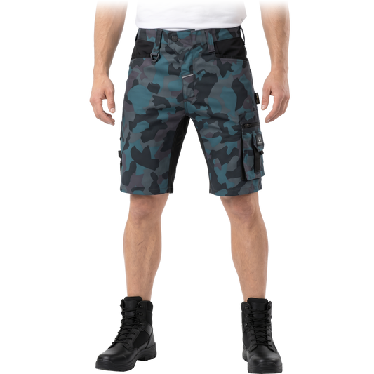 Darbo šortai FACTOR su elastanu ir Cordura sustiprinimais, plyšimui ir trinčiai atspari medžiaga, maskuojančios spalvos