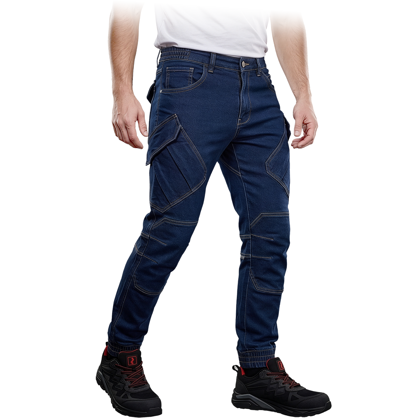 Elastingos džinsinio audinio darbo kelnės JEANS 610