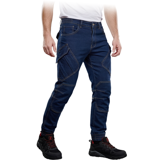 Elastingos džinsinio audinio darbo kelnės JEANS 610