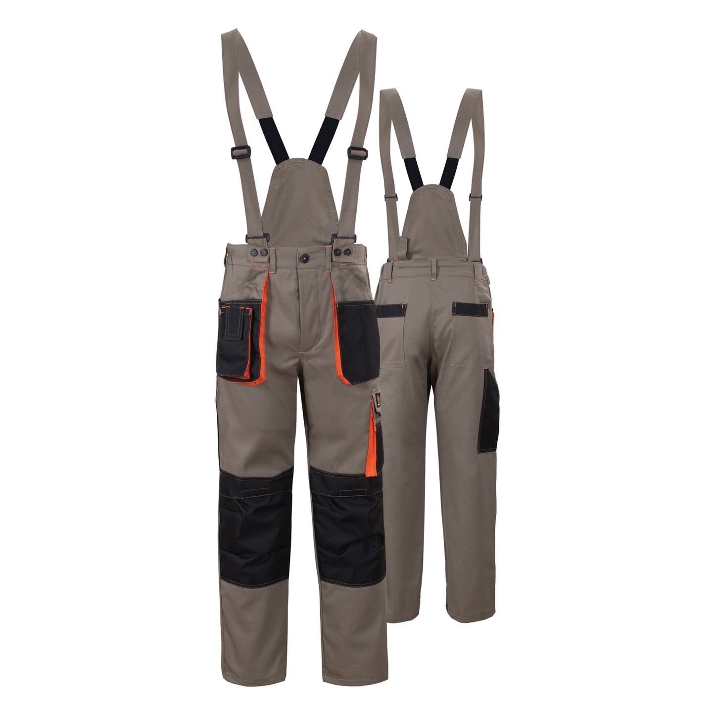 Work trousers with removable braces PROMEN DUAL, brown