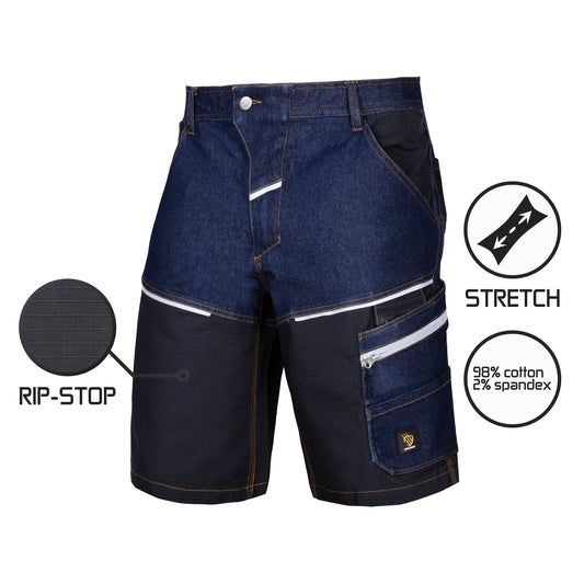 Darbo šortai LANDER SPANDEX, pagaminti iš patvaraus ir elastingo audinio (įvairių spalvų)