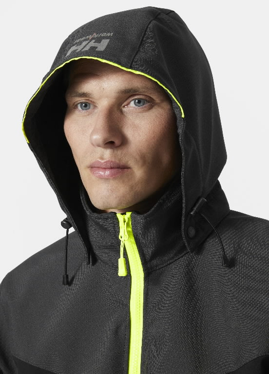 Softshell striukė HELLY HANSEN su gobtuvu, juoda/pilka, 74290