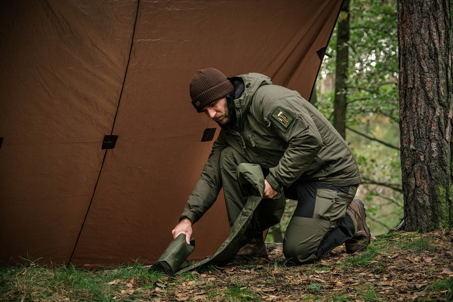 Aukštos klasės žieminė striukė Helikon-Tex Yukon – DuraCanvas, su Climashield® Apex pašiltinimu, Žalia spalva