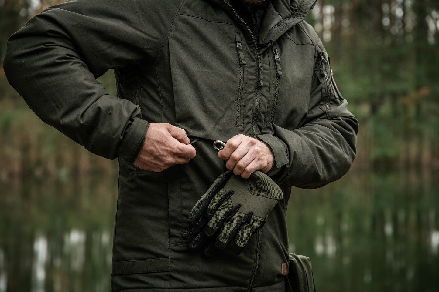 Aukštos klasės žieminė striukė Helikon-Tex Yukon – DuraCanvas, su Climashield® Apex pašiltinimu, Žalia spalva