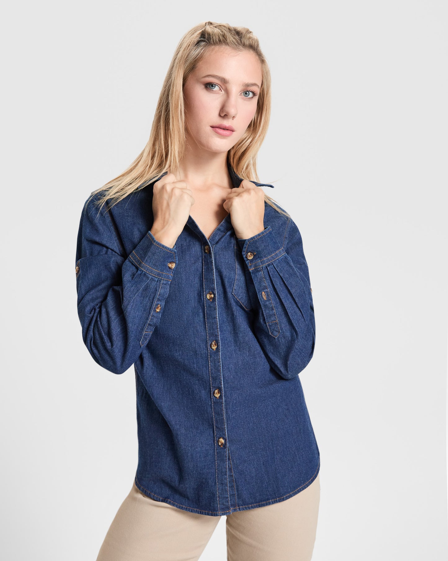 Moteriški džinsiniai marškiniai LUJAN WOMAN, elastingi ir stilingi