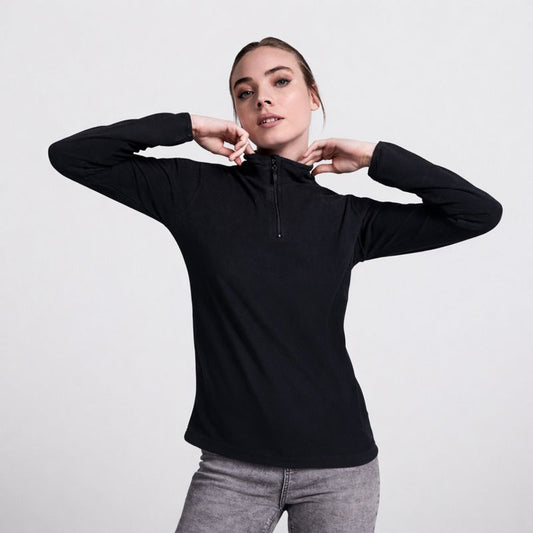 Jaukus moteriškas flisinis džemperis HIMALYA, juodos spalvos