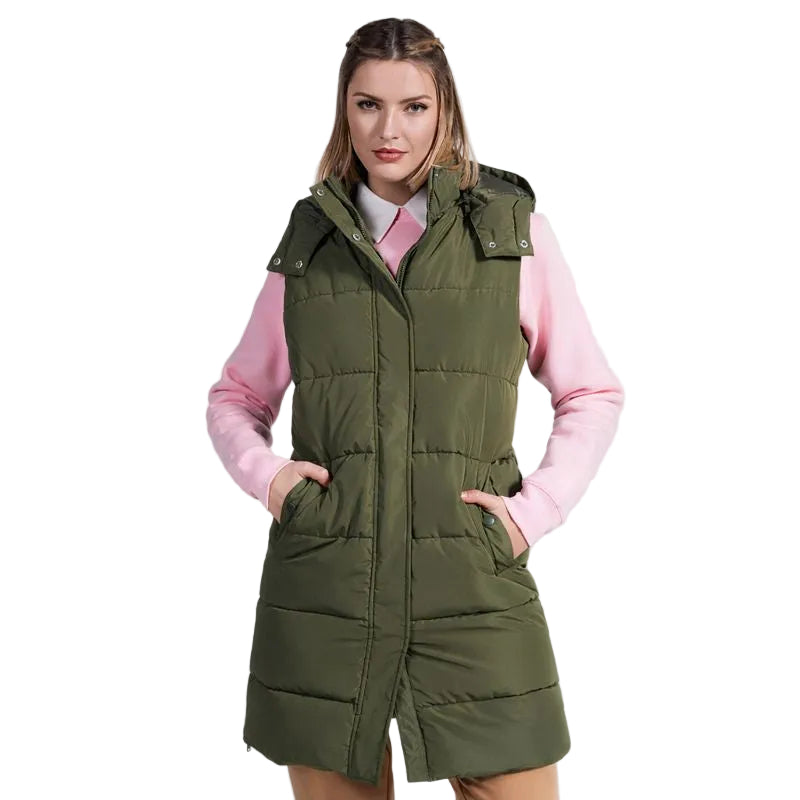 Stilinga ir šilta moteriška liemenė REINE, su nusegamu kapišonu