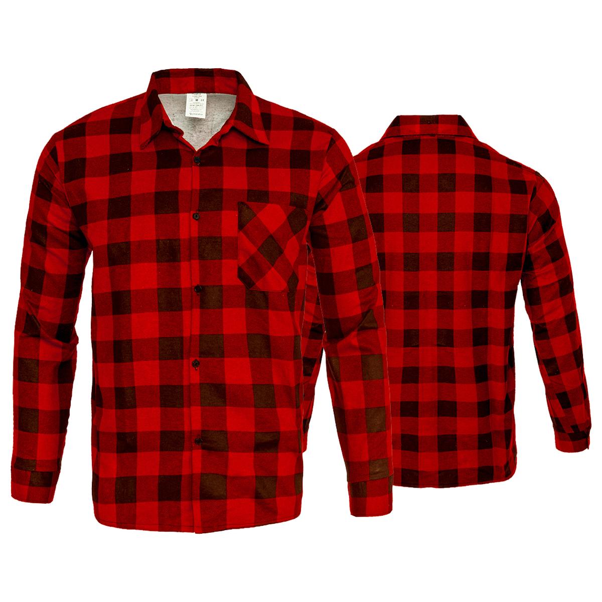 Flaneliniai marškiniai ilgomis rankovėmis FLANNEL RED, raudonai juodos spalvos