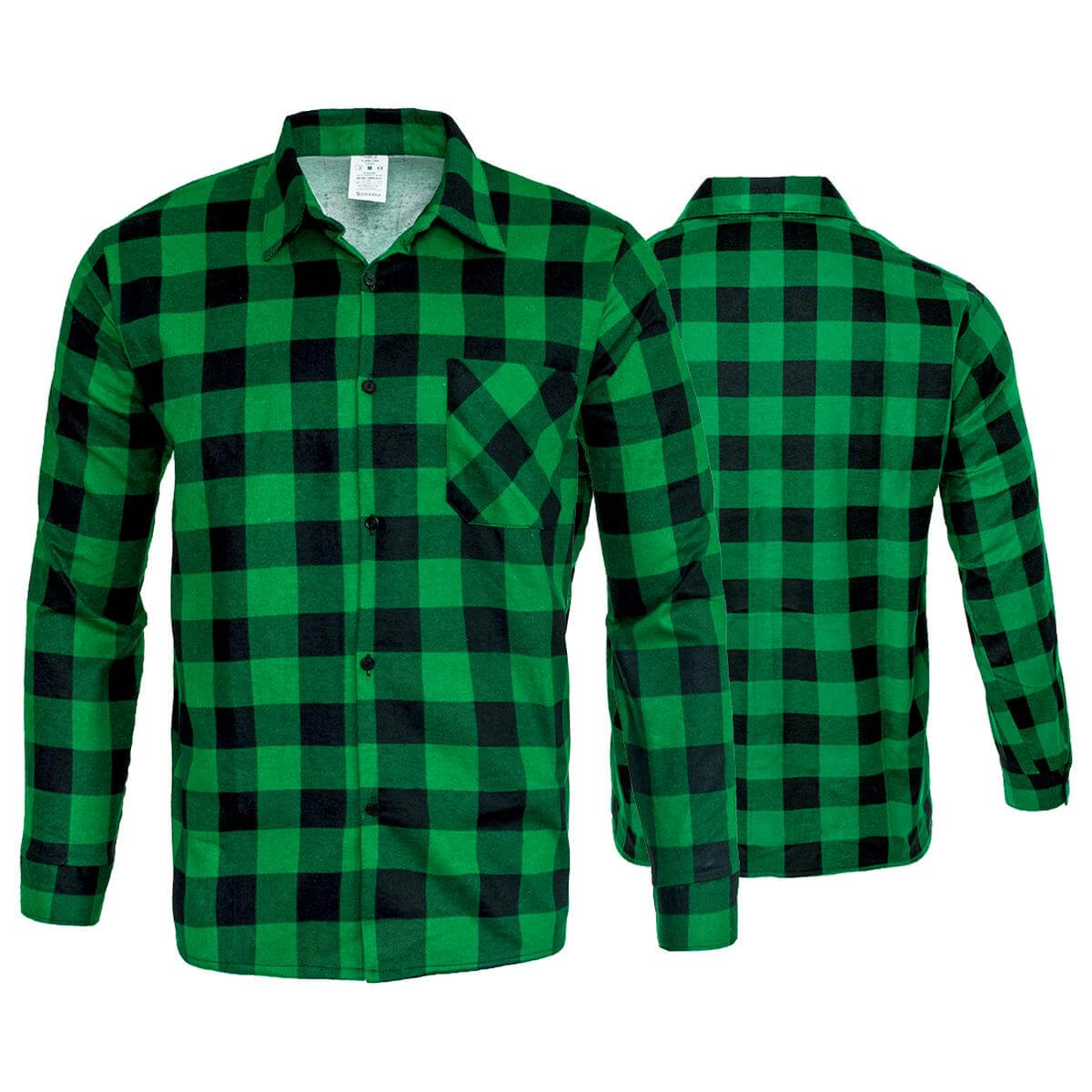 Flaneliniai marškiniai ilgomis rankovėmis FLANNEL GREEN, žaliai juodos spalvos