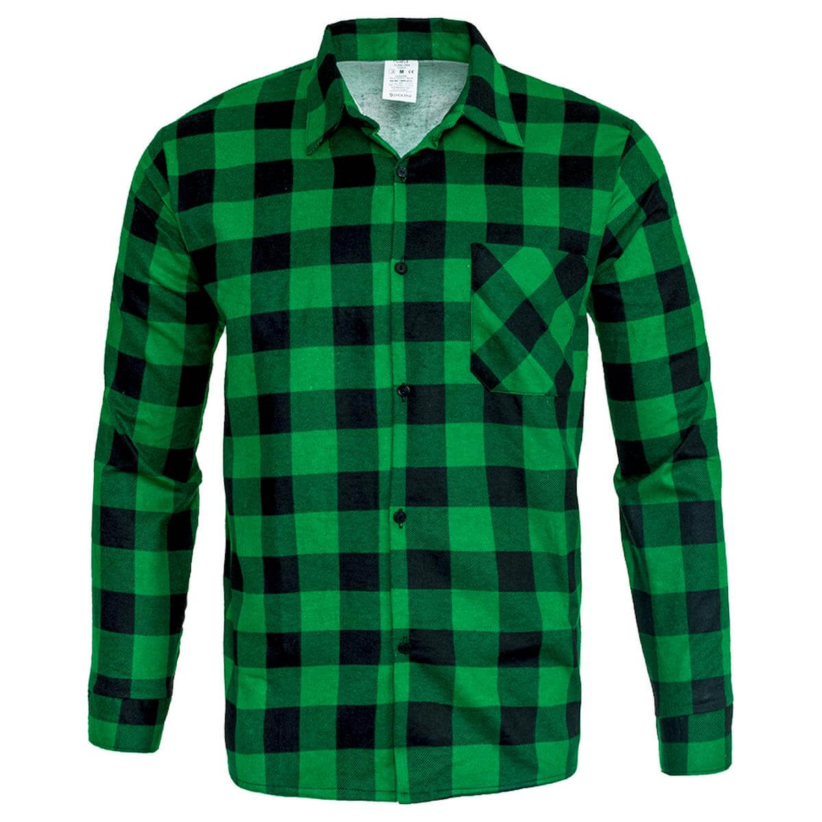 Flaneliniai marškiniai ilgomis rankovėmis FLANNEL GREEN, žaliai juodos spalvos