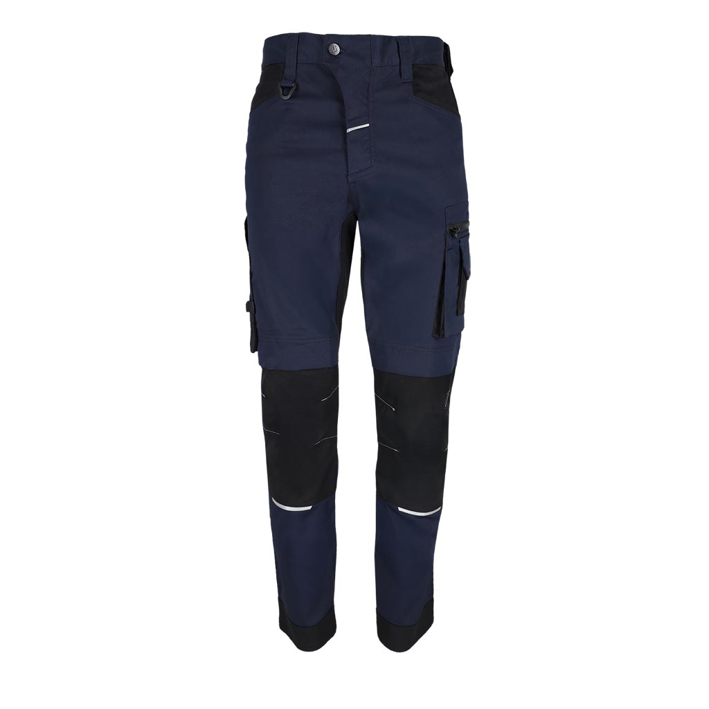 Darbo kelnės FACTOR, su elastanu ir Cordura sustiprinimais, mėlynos spalvos