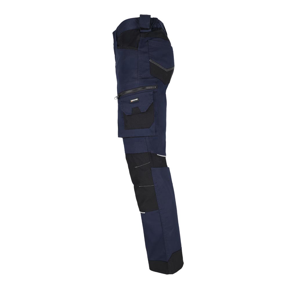 Darbo kelnės FACTOR, su elastanu ir Cordura sustiprinimais, mėlynos spalvos