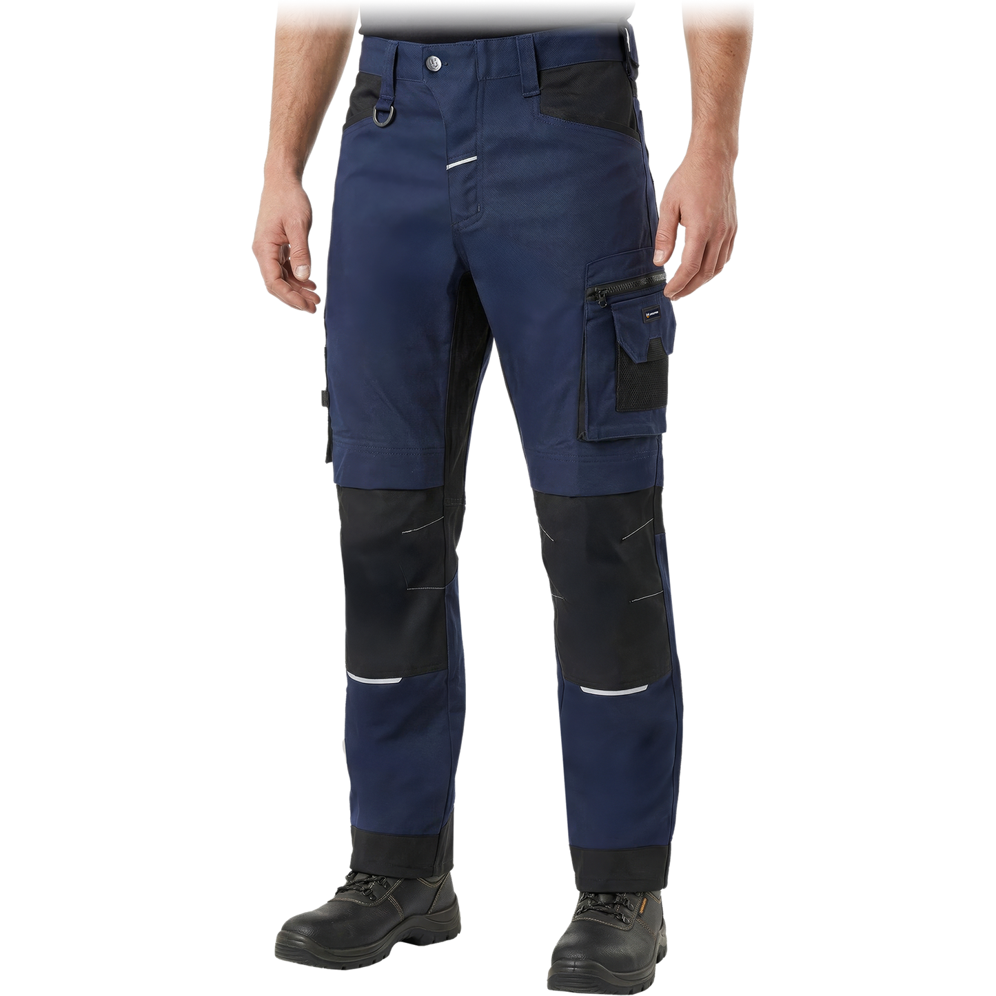 Darbo kelnės FACTOR, su elastanu ir Cordura sustiprinimais, mėlynos spalvos