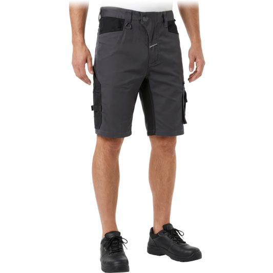 Darbo šortai FACTOR su elastanu ir Cordura sustiprinimais, plyšimui ir trinčiai atspari medžiaga, pilkos spalvos