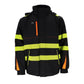 3-jų sluoksnių softshell audinio žieminė darbo striukė IROCO, su kapišonu ir šviesą atspindinčiomis juostomis