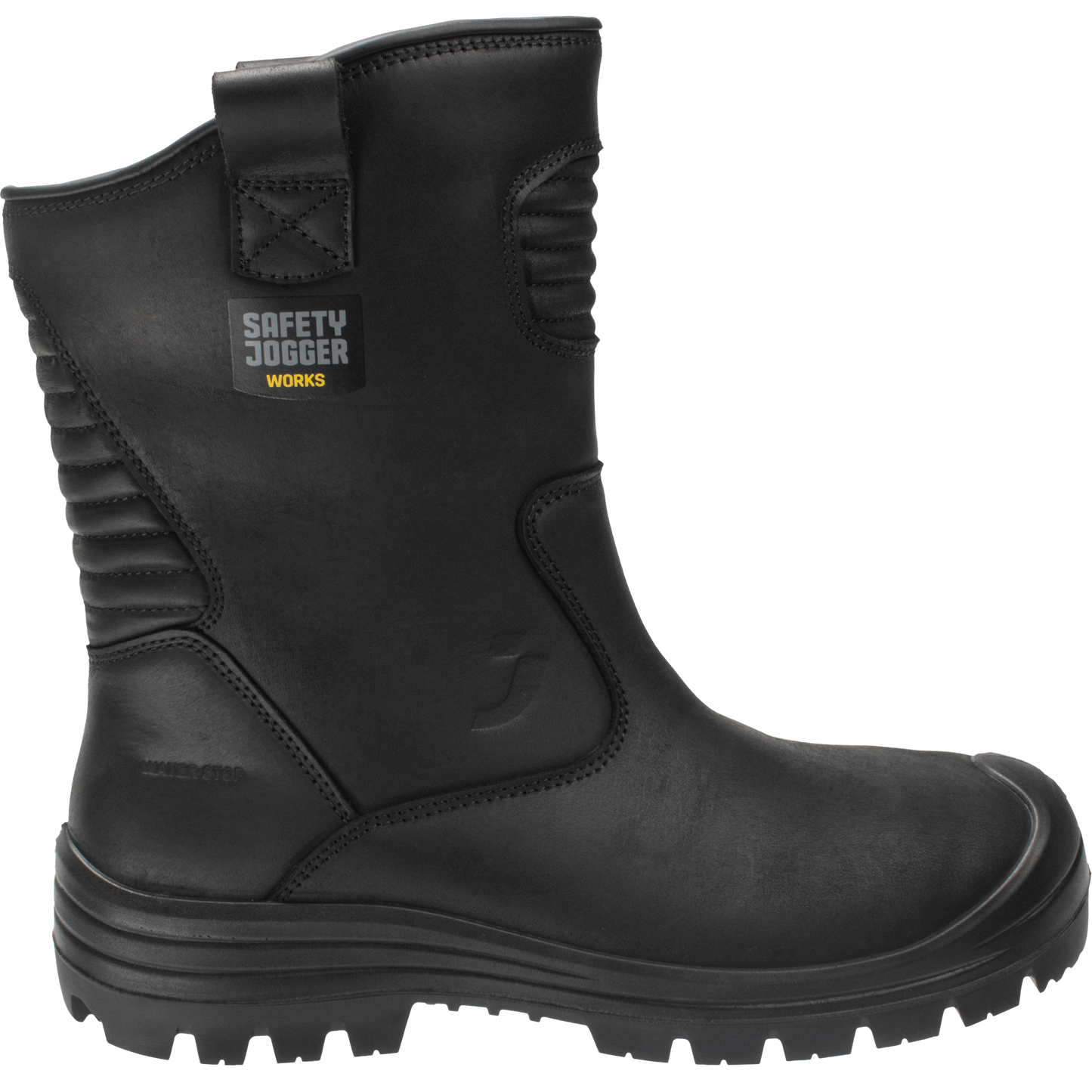 Pilnai odiniai apsauginiai darbo batai su guminiu padu MAYON S3S, juodos spalvos