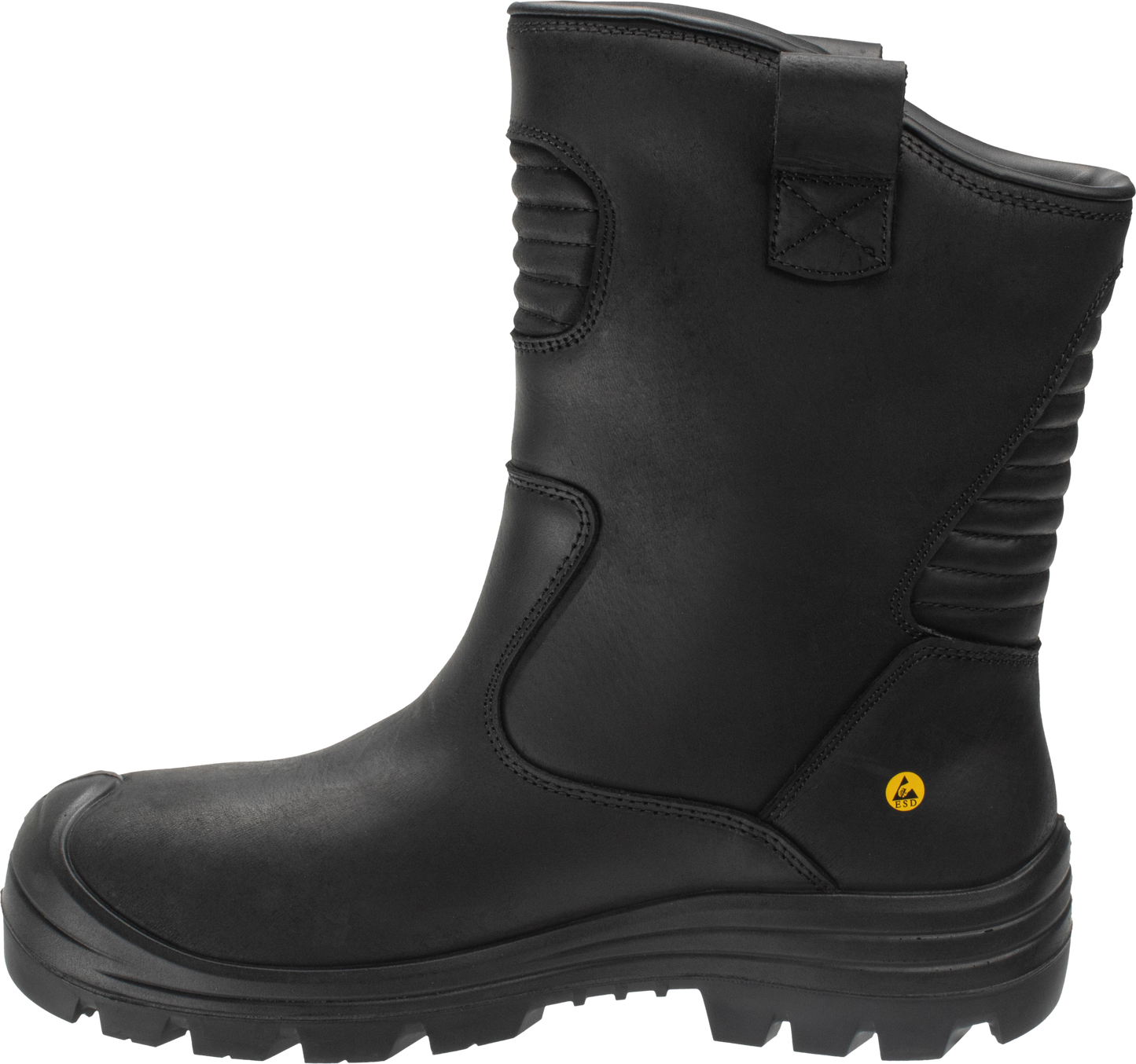 Pilnai odiniai apsauginiai darbo batai su guminiu padu MAYON S3S, juodos spalvos