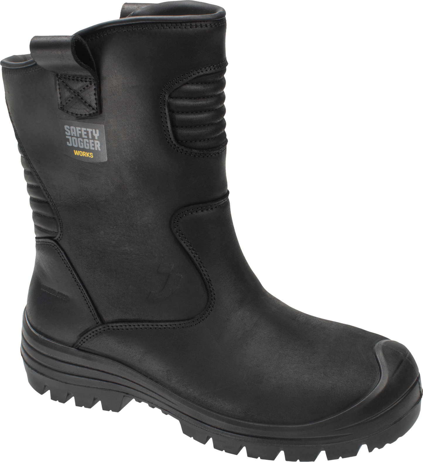 Pilnai odiniai apsauginiai darbo batai su guminiu padu MAYON S3S, juodos spalvos