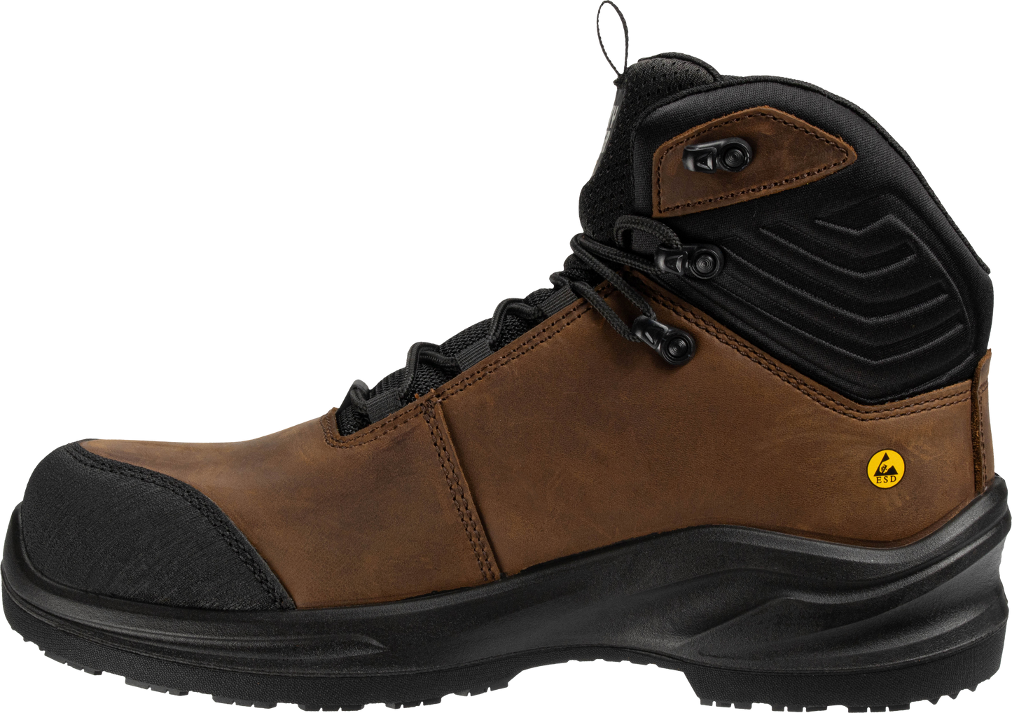 Ypatingai patogūs ir kokybiški odiniai darbo batai MODULO MID LEATHER S3S SR HI CI SC ESD FO, rudos spalvos