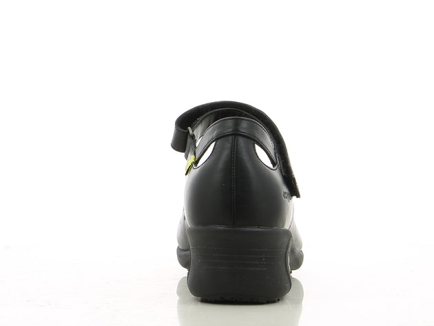 OLIVE darbo batai su sintetinės odos viršum, SRC slydimą stabdančiais padais ir elektrostatinio iškrovimo funkcija, skirti saugiam darbui. vaizdas iš galo