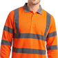 Polo signaliniai marškinėliai ilgomis rankovėmis FLUO, oranžinės spalvos