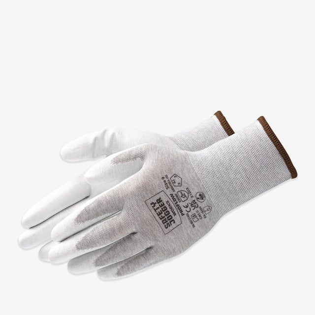 Plonos darbo pirštinės SAFETY PROFLOW, ESD, su PU danga (12 porų)