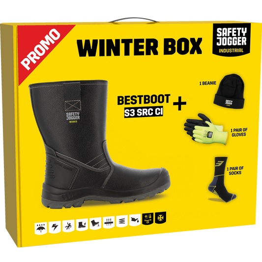 Winter set SG BOOT, Leather S3 category boots + hat + gloves + socks