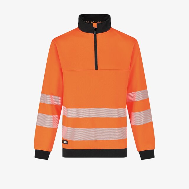 Hi-Vis džemperis su aukšta apykakle SCUTI HIVIS SWEATER, oranžinės spalvos