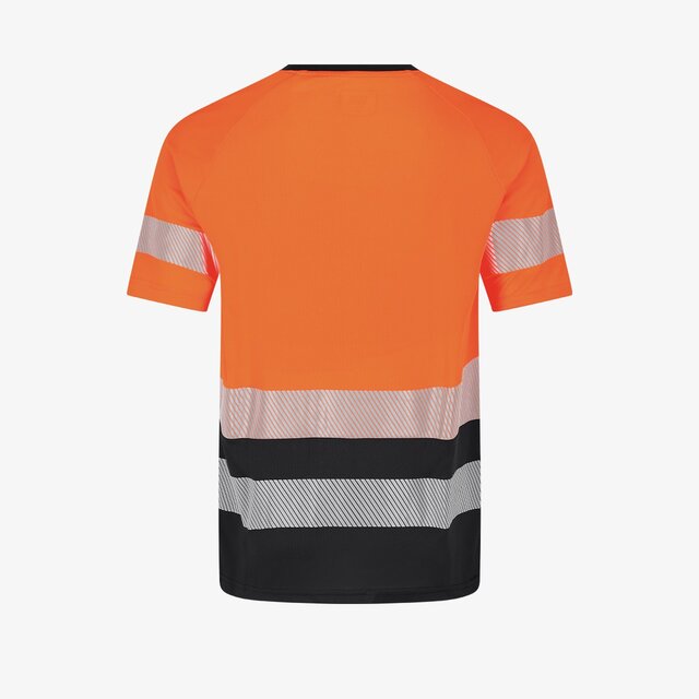 Hi-Vis marškinėliai SCUTI, kvėpuojantys, lengvi ir itin matomi, oranžinė su juoda spalva