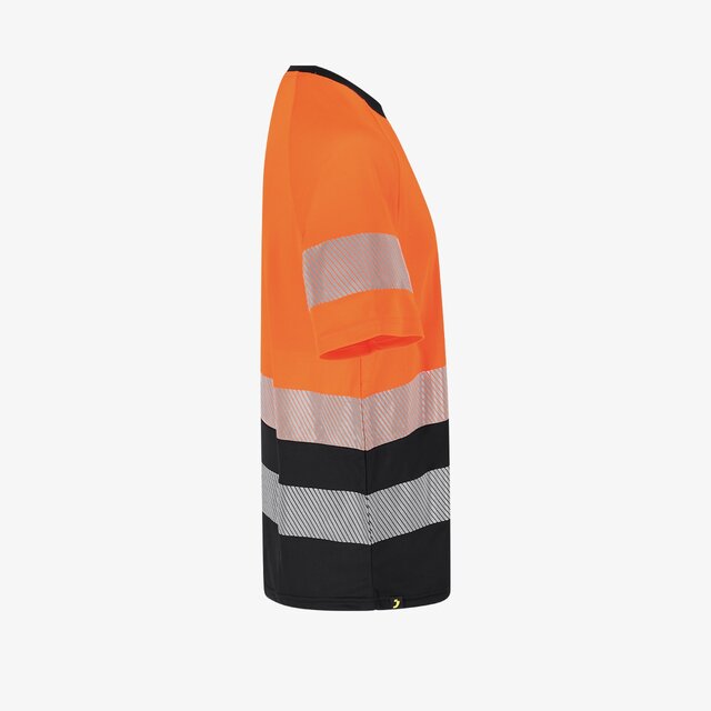 Hi-Vis marškinėliai SCUTI, kvėpuojantys, lengvi ir itin matomi, oranžinė su juoda spalva