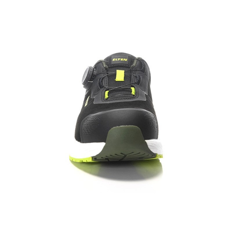 Batai ELTEN Leevi XXNF BOA Black-Lime Low ESD S3S, su BOA® užsegimu, juodi