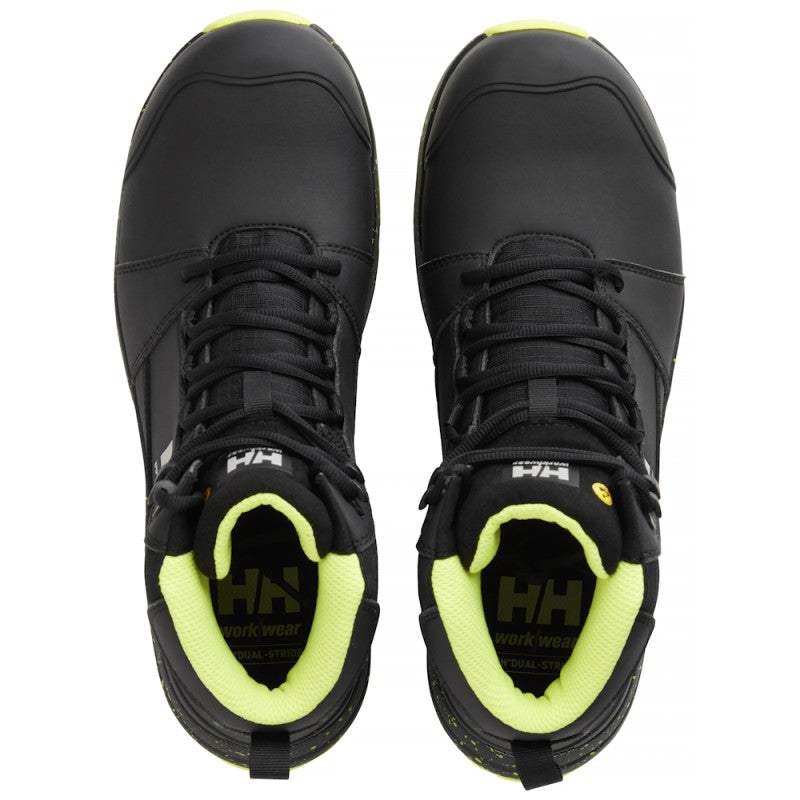 Apsauginiai darbo batai HELLY HANSEN Barcode MXR Mid S3S, juodi/geltoni