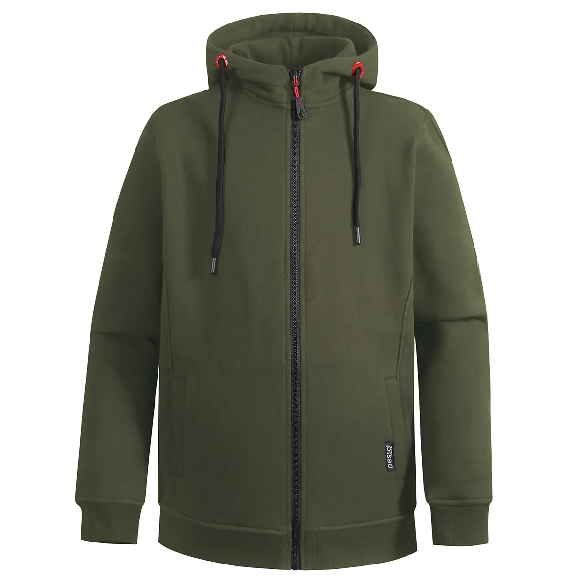 Džemperis su gobtuvu Pesso Turin Olive green, žalias