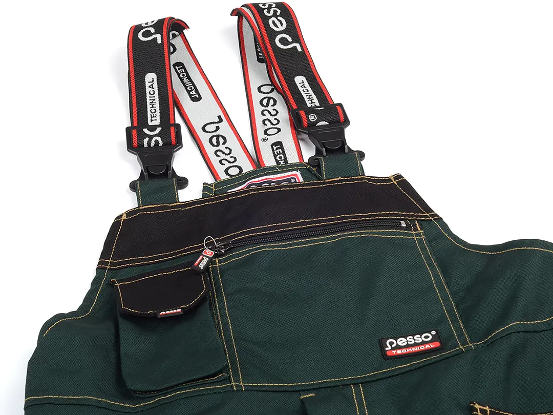 Darbo puskombinezonis Pesso iš itin tvirto Canvas audinio | DPCZ, žalios spalvos