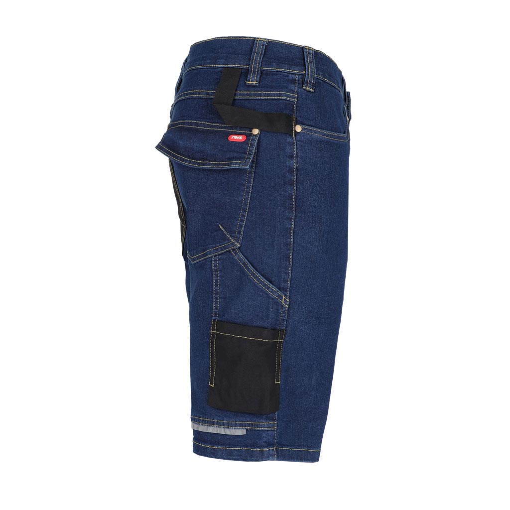 Elastingi džinsiniai darbo šortai JEAN 303, mėlynos spalvos