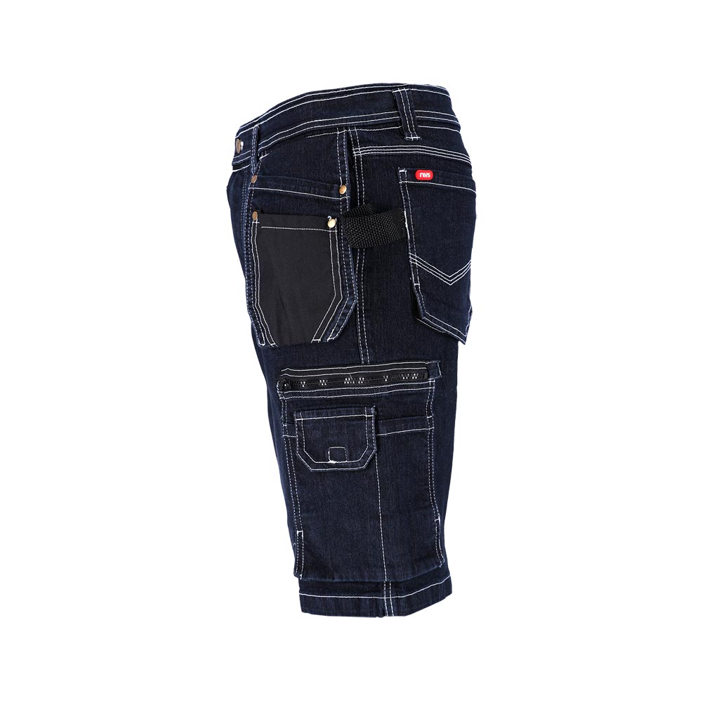 Elastingi ir funkcionalūs džinsiniai darbo šortai JEANS, su papildomomis kišenėmis