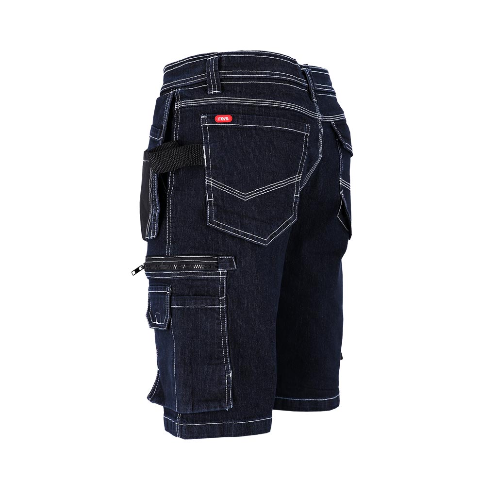 Elastingi ir funkcionalūs džinsiniai darbo šortai JEANS, su papildomomis kišenėmis