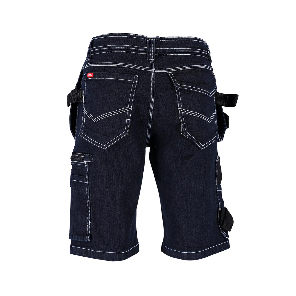Elastingi ir funkcionalūs džinsiniai darbo šortai JEANS, su papildomomis kišenėmis