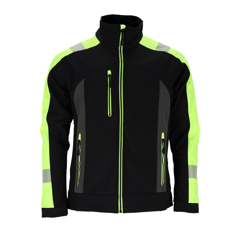 Softshell vysiška striukė SHELL-VIS, su šviesą atspindinčiomis juostomis