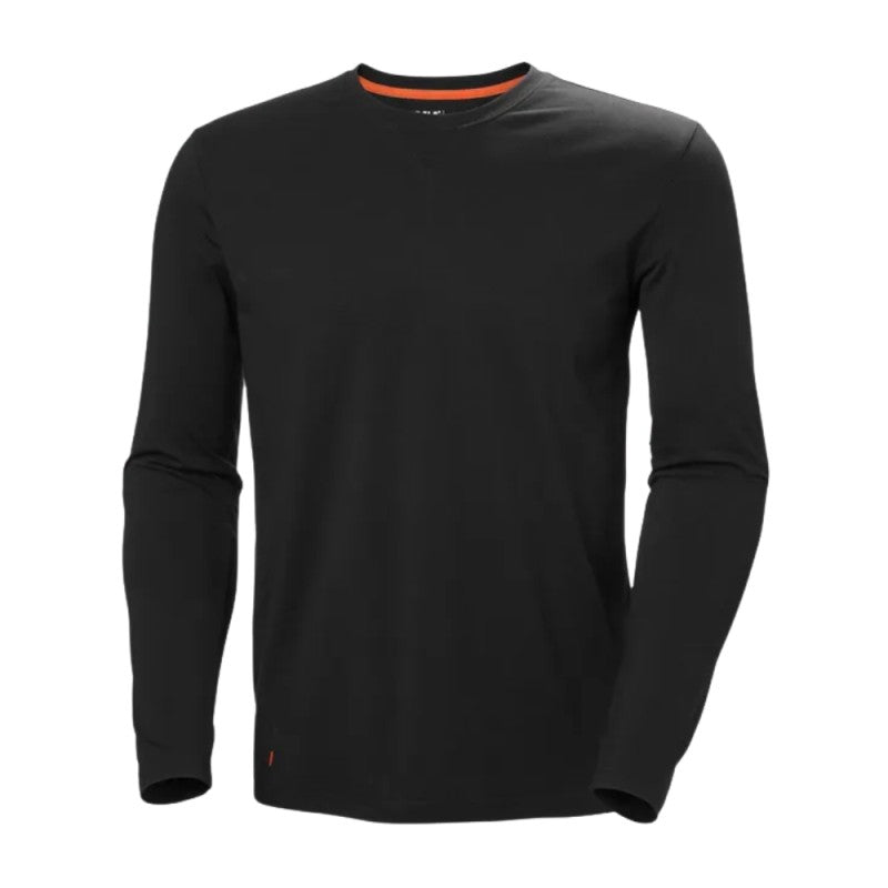 Helly Hansen Workwear marškinėliai ilgomis rankovėmis, juodi