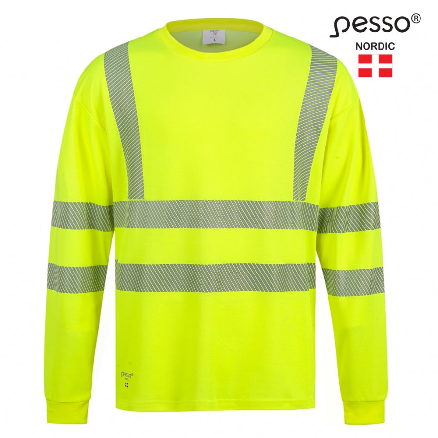 Marškinėliai ilgomis rankovėmis Pesso HI-VIS HVM, geltoni