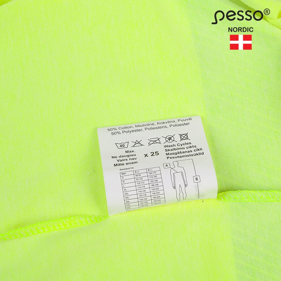 Marškinėliai ilgomis rankovėmis Pesso HI-VIS HVM, geltoni