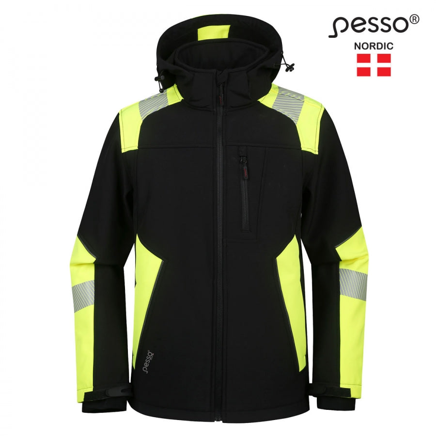 Signalinė striukė Pesso Softshell ASTRA, juoda\geltona