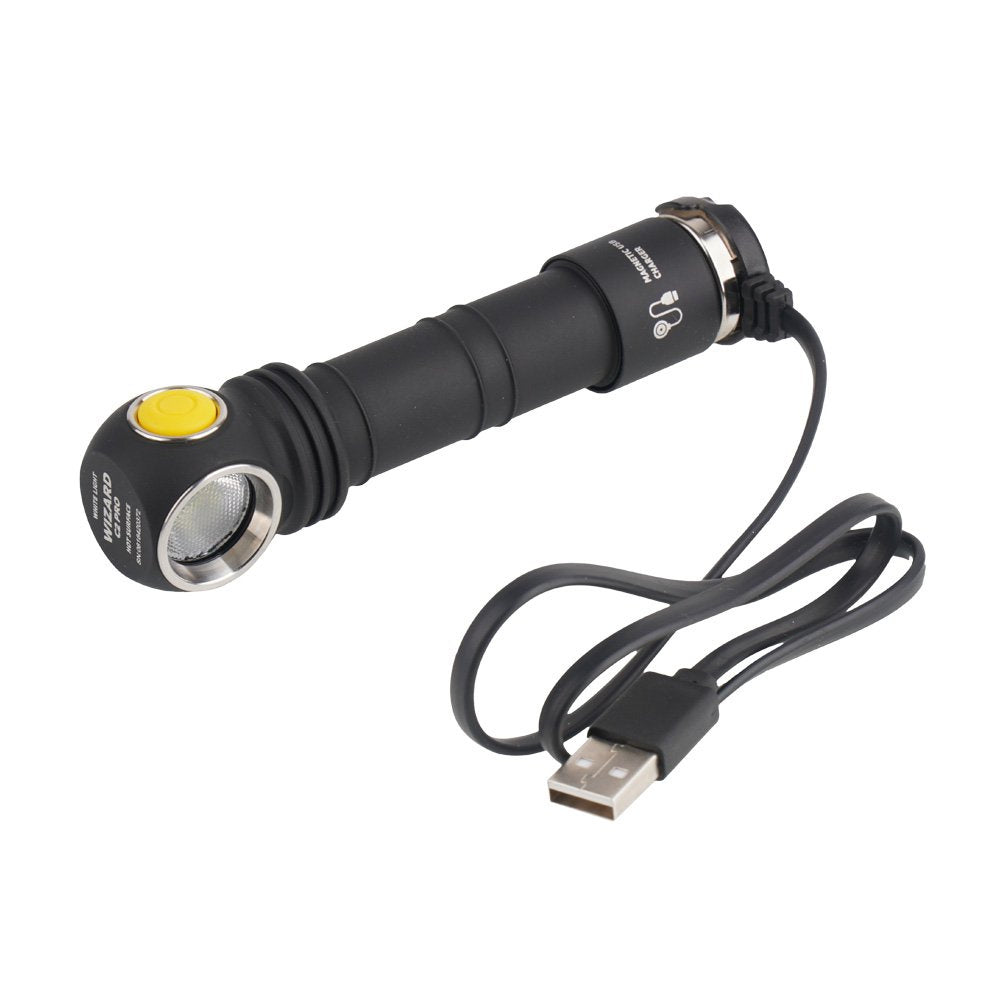 Prožektorius - žibintuvėlis su magnetiniu įkrovikliu Armytek Wizard C2 Pro, Olive spalvos
