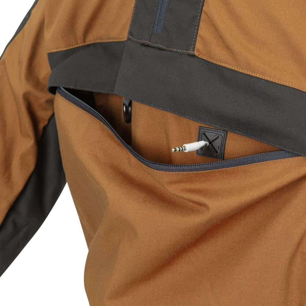 Universali Softshell striukė Helikon Anorak Woodsman, ruda su juoda spalva