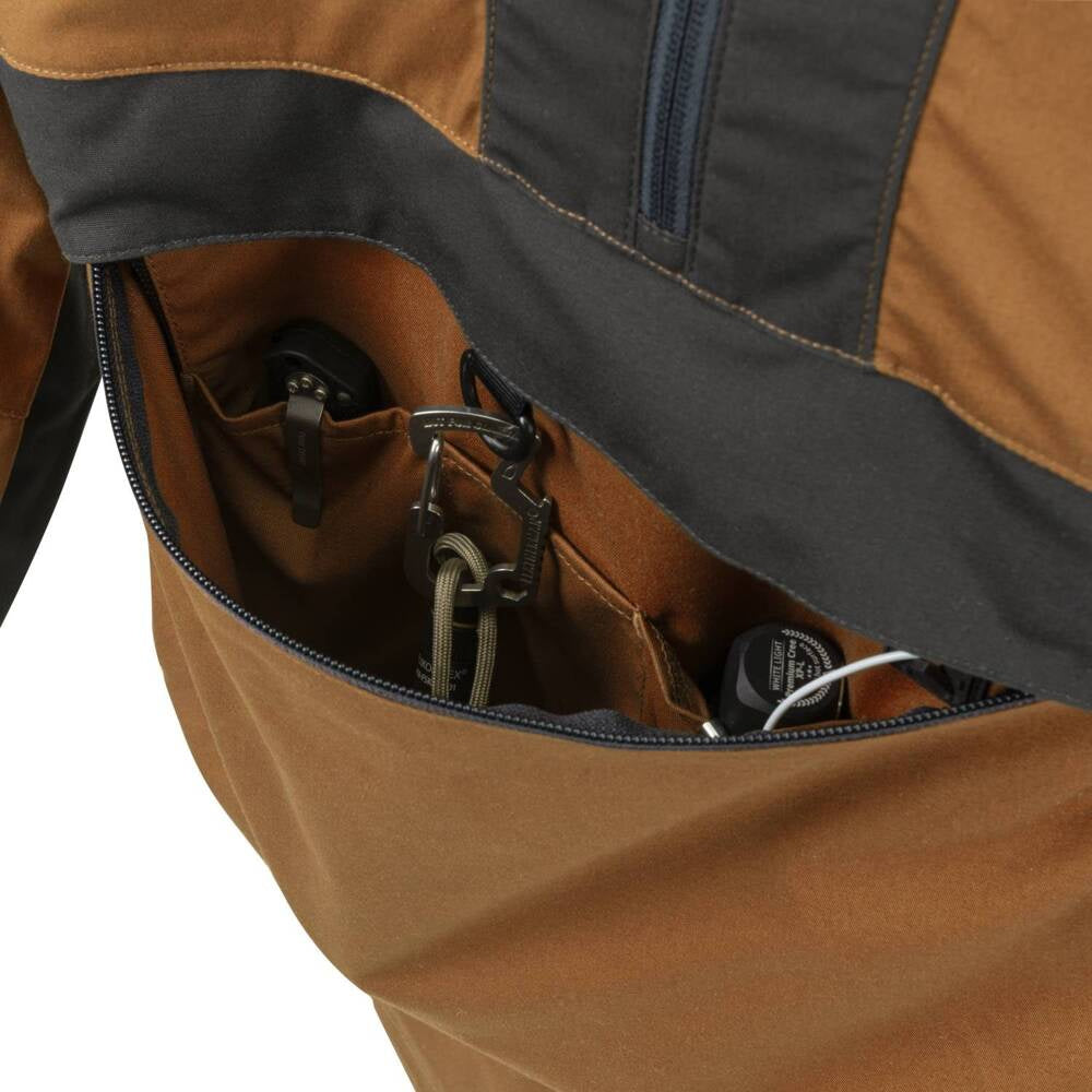 Universali Softshell striukė Helikon Anorak Woodsman, ruda su juoda spalva