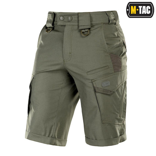 Universalūs, tvirti ir funkcionalūs šortai M-Tac Aggressor 2 Flex, Spalva Dark Olive